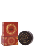 Bakhoor Al Maliki Red box and black container with gold designs on a white background