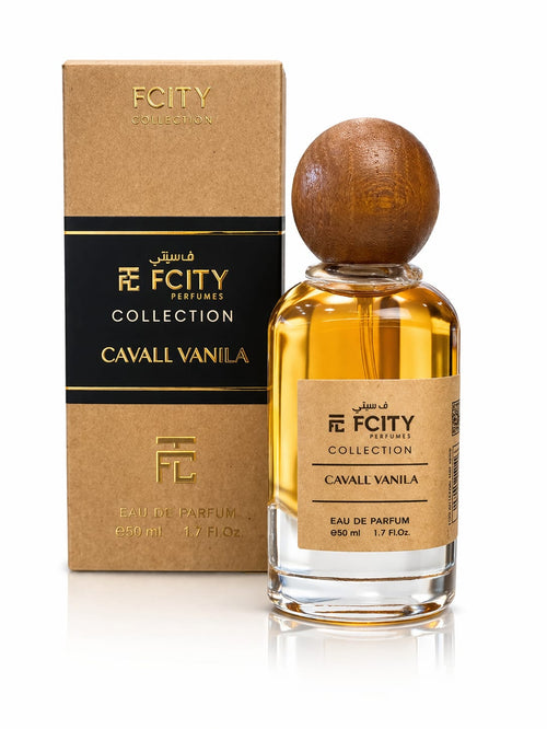 FCITY Cavall Vanila perfume bottle and packaging on a white background